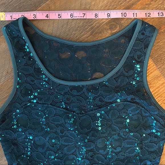 Ruby Rox Jade Floral Lace Sequin Dress Size Small - Picture 5 of 8